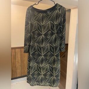 Elegant Long Sleeve Geometric Dress